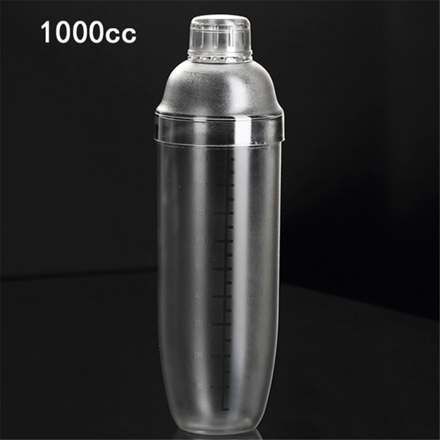 PC Bottle Wine Mixer Clear Plastic Cocktail Shaker for Bar Party Home Use with Scale