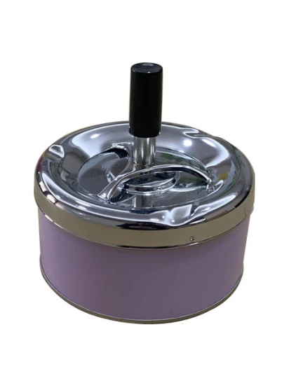 Hot Sale Manual Operation Tin Case Round Ashtray Tin Box
