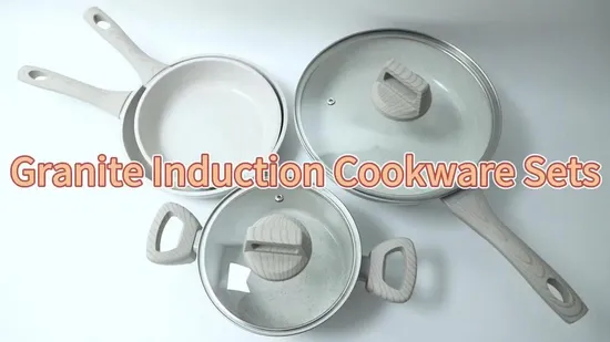 OEM Aluminum Nonstick Kitchen Cooking Pots and Pans Set Granite Cookware Set with Induction Bottom 