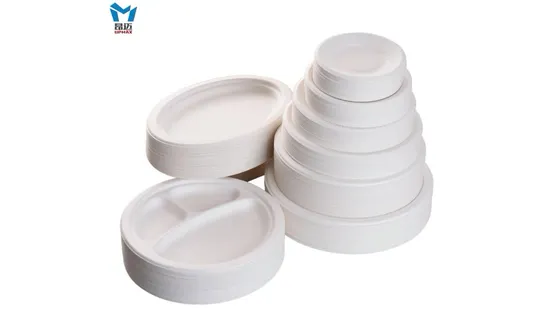 6/7/8/9/10/12 Inch Disc, Disposable Bagasse Paper Plate for Party Barbecue 