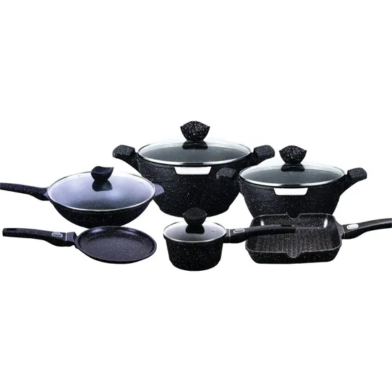 OEM Good Quality Nonstick Casserole Soup Pot Frying Pan Skillet 6 Pieces Pans and Pots Aluminum Kitchen Cookware 