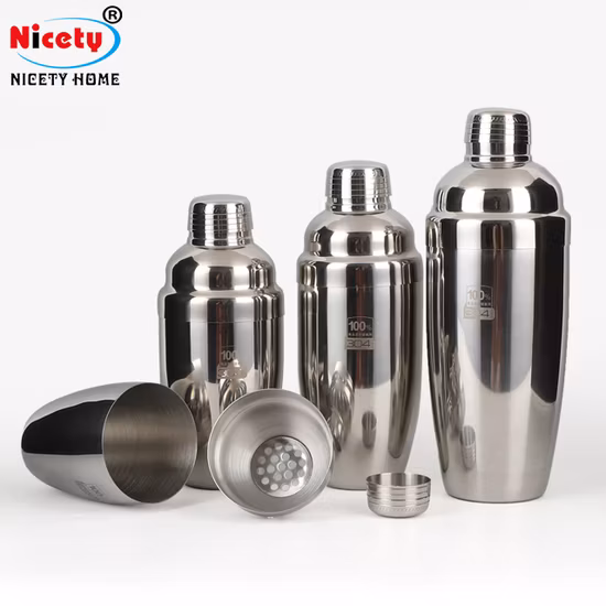 European Type Shaker Drink Liqueur Mix Stainless Steel Barware Cocktail Shaker