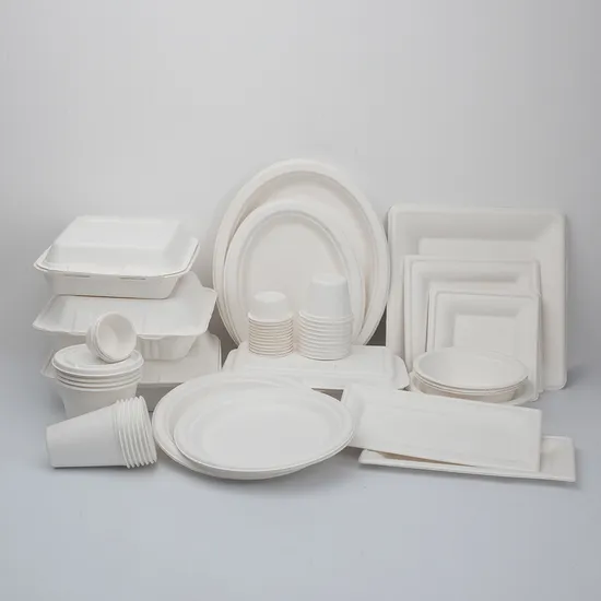 Biodegradable Disposable Custom Sugarcane Pulp Paper Tray Barbecue Birthday Cake Plate Thickened Dinner Tray Art Painting Plate 