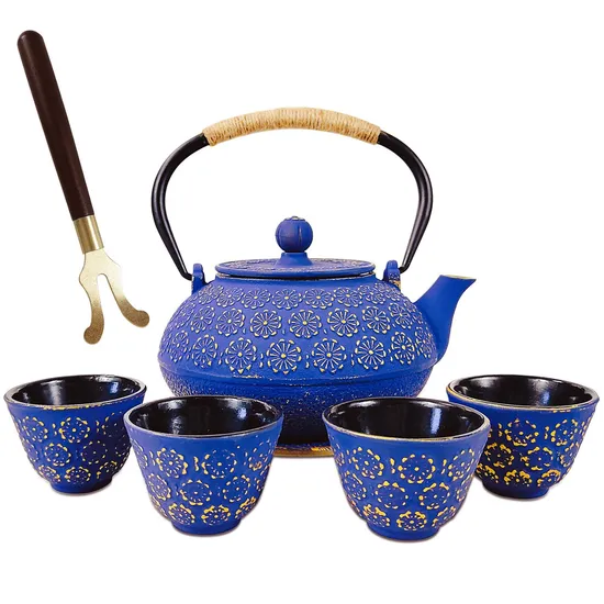Induction Gas 900 Ml Cast Iron Teapot Painted Enamel Coated Cast Iron Kettle Cast Iron Tea Kettle Set 