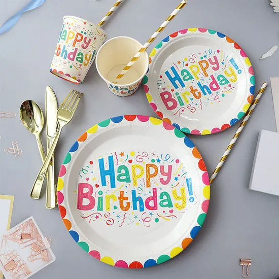 Christmas Party BBQ Biodegradable Tableware Paper Plates Disposable Plates 