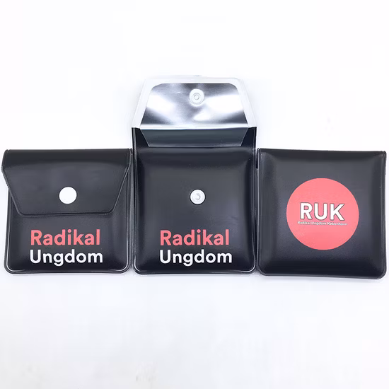Custom Printing Promotion Gift EVA PVC Pocket Ashtray with Alum Foil Button Portable Ash Pocket