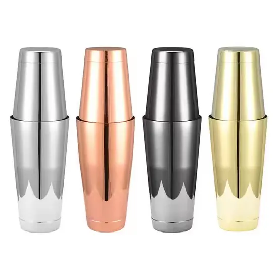 Custom Logo Mixer 500ml 700ml Insulated Black Copper Silver Stainless Steel Bar Mixology Cocktail Shaker for Belaya Rus Explorer Shustov Mosstowie